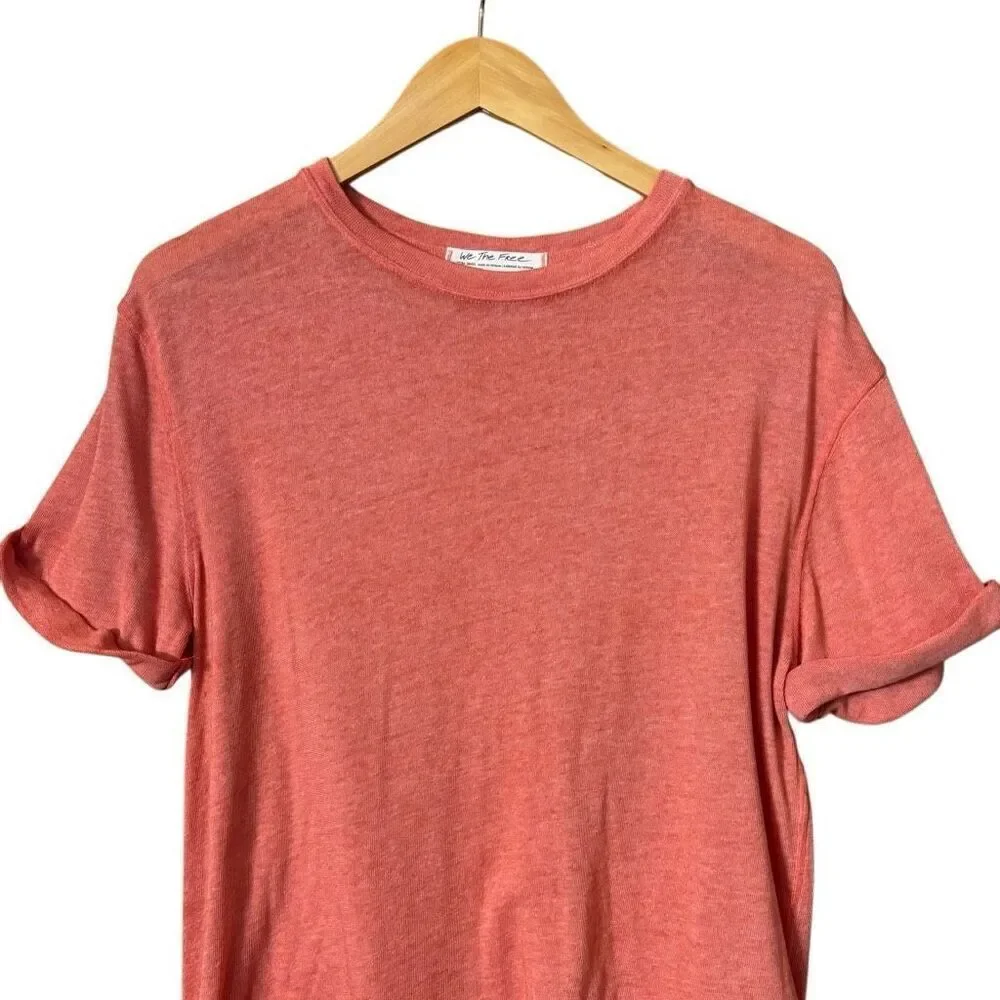 free people cassidy tee lightweight cotton blend short sleeve tee XS